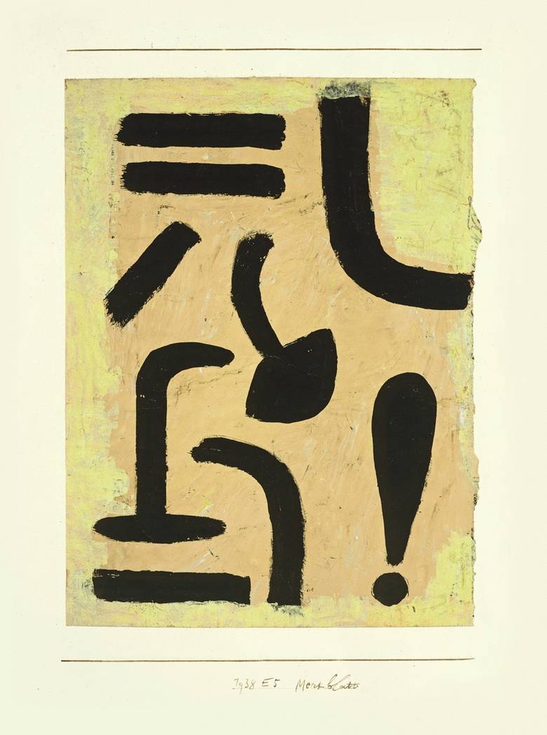 Paul Klee ha messo pennellate nere su carta grezza che evocano i segni della punteggiatura.
